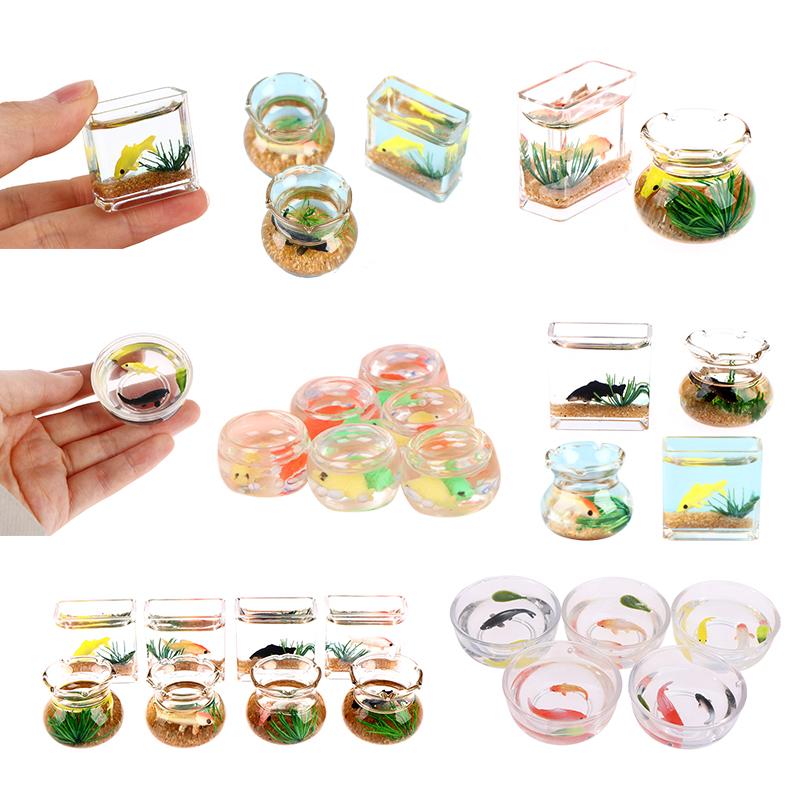 Aquarium Fish House - 1/12 Lovely Dollhouse Miniature Glass Fish