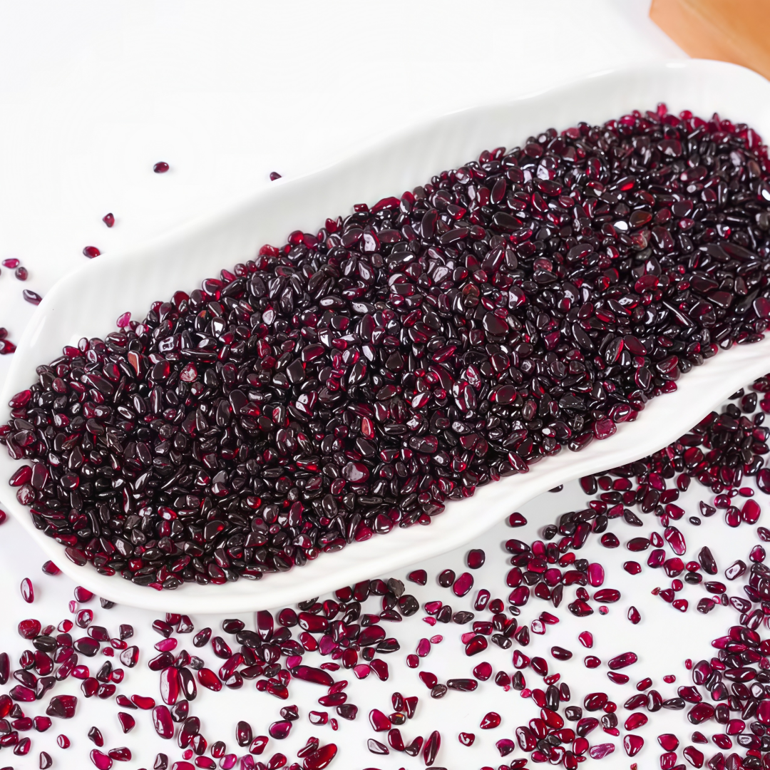 Aquarium Fish House - Natural Garnet Crushed Stone, Garden Decoration,
