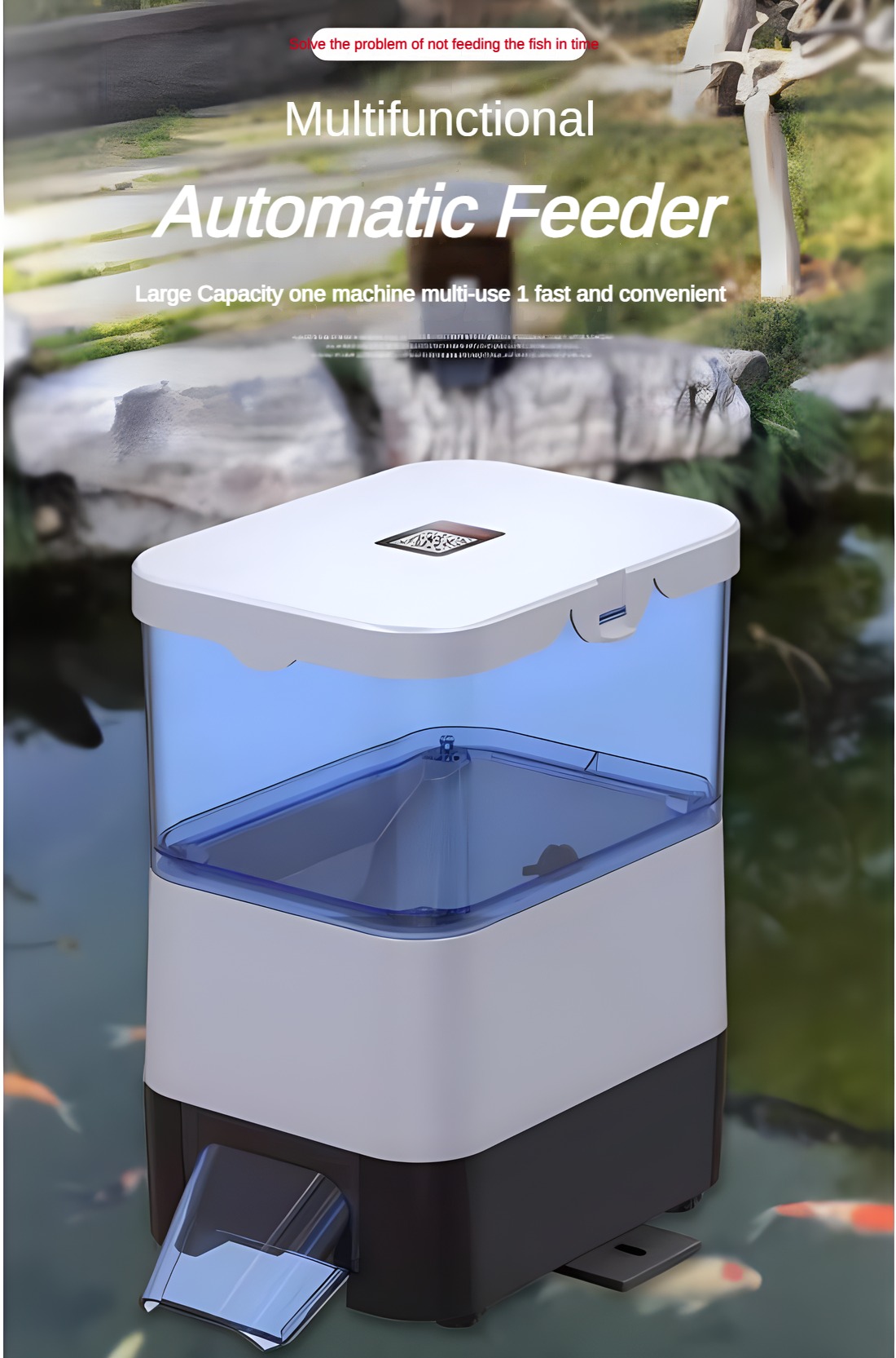 Aquarium Fish Auto Feeder - EVNICE Solar automatic fish feeder Intelligent