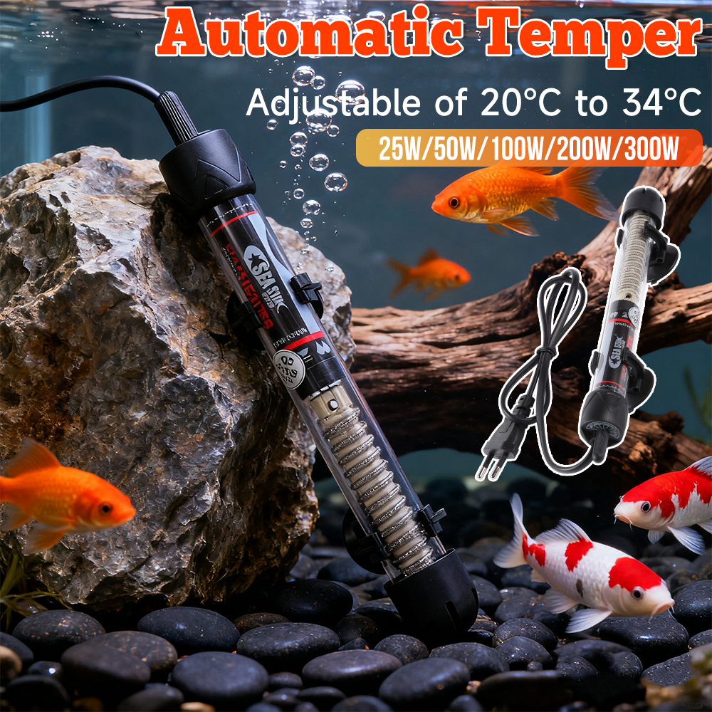Aquarium Heater Submersible - 25-300W Fish Tank Heating Rod Adjustable