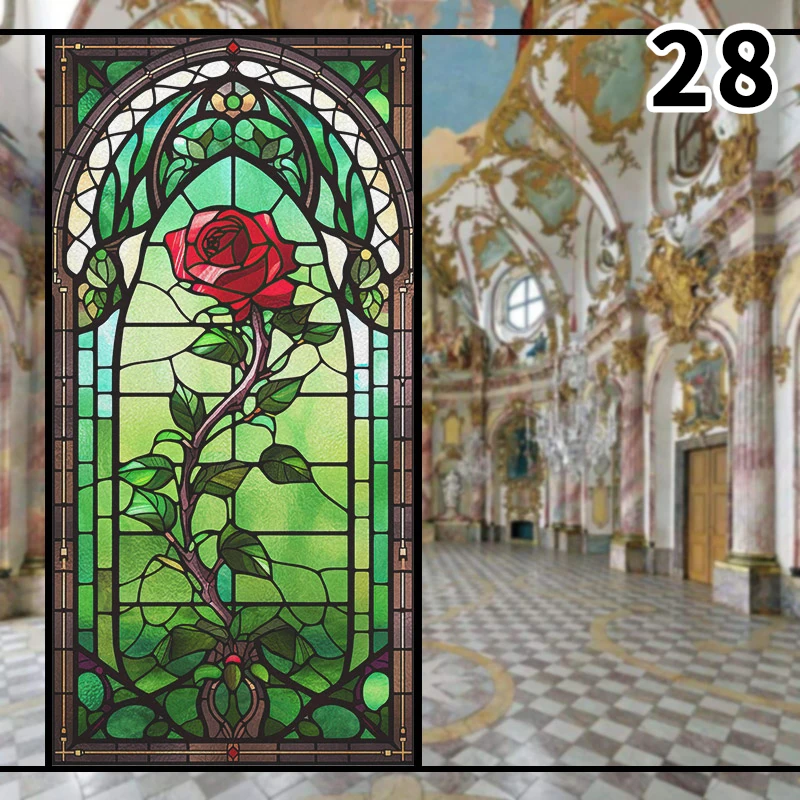 Colorful 3D Rose Design Staine - Background Film 3D のレビューと価格