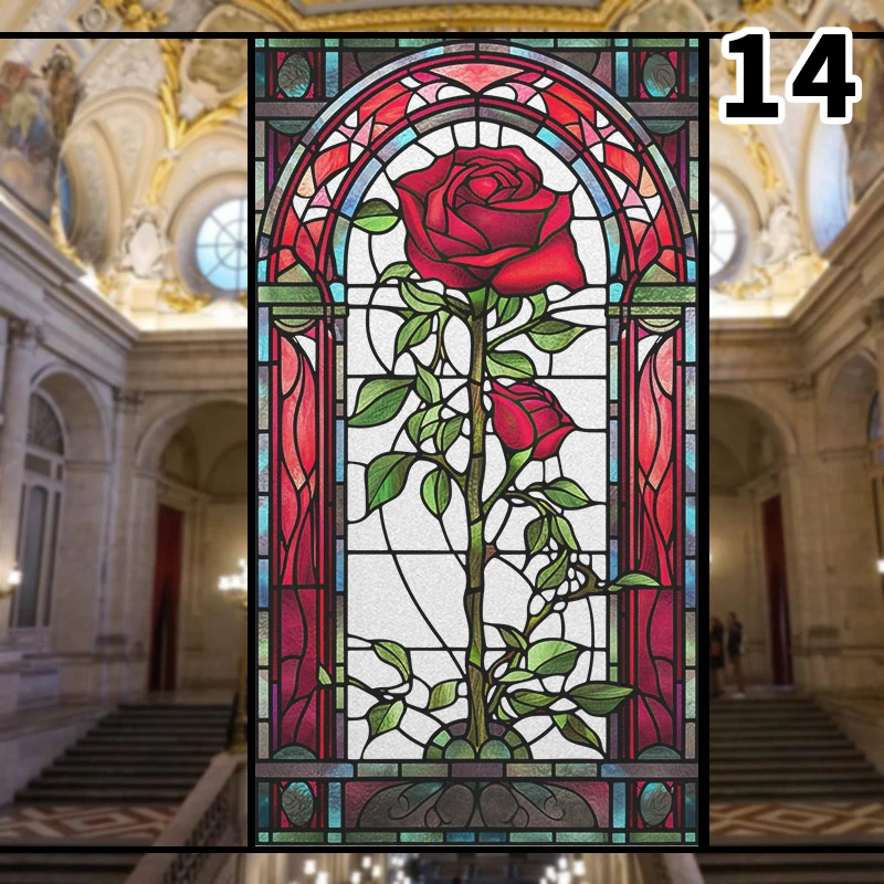 Colorful 3D Rose Design Staine - Background Film 3D のレビューと価格