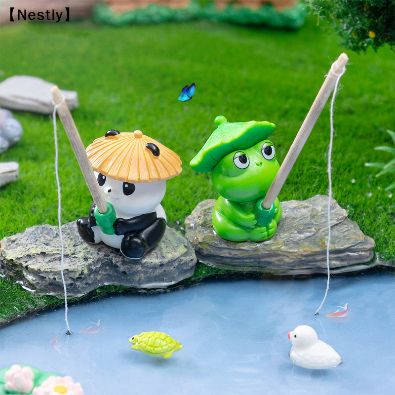 Fishing Frog Panda Figurines O - Aquarium Fish Cartoon のレビューと価格