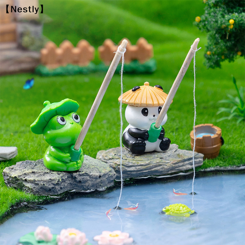 Fishing Frog Panda Figurines O - Aquarium Fish Cartoon のレビューと価格