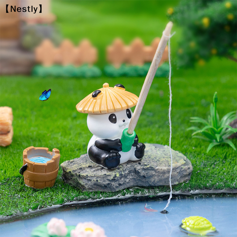 Fishing Frog Panda Figurines O - Aquarium Fish Cartoon のレビューと価格