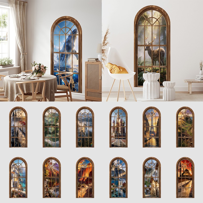 80x180cm 3D Fake Arch Window W - Background Film 3D のレビューと価格