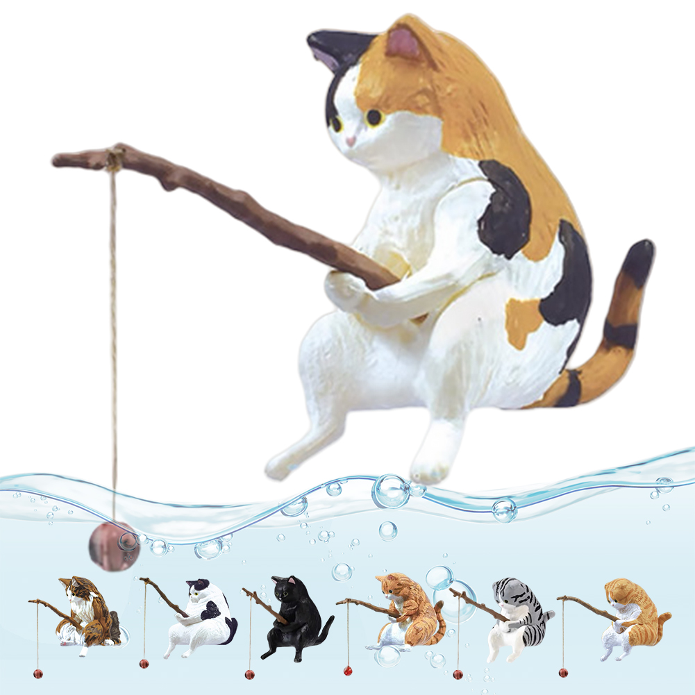 Cute Fishing Cat Figure Fish L - Aquarium Fish Cartoon のレビューと価格