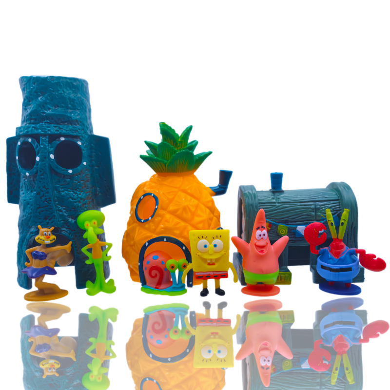 6pcs SpongeBob Fish Tank Decor - Aquarium Fish House のレビューと価格