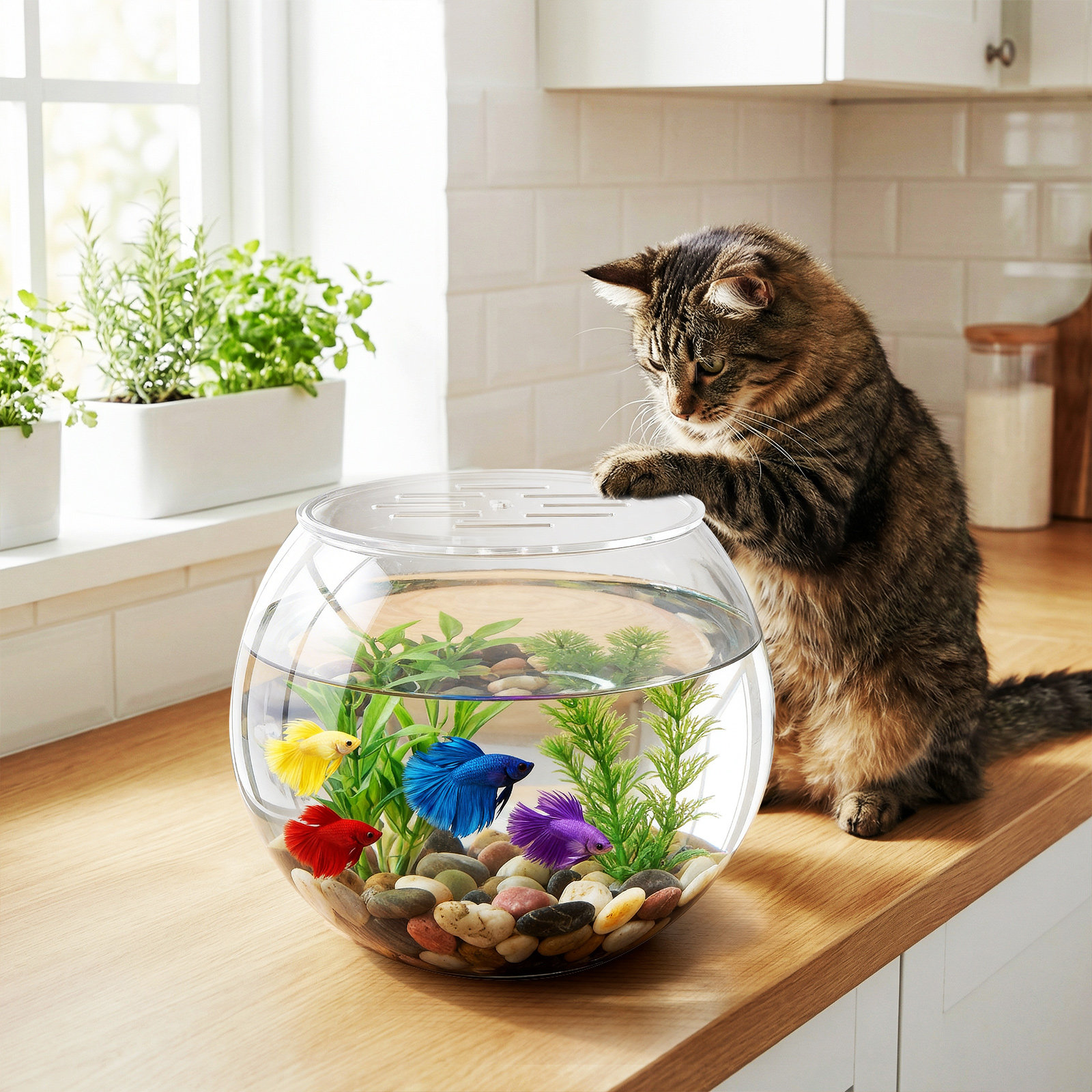 Round Acrylic Aquarium Cover 2 - Aquarium Fish Jumping のレビューと価格