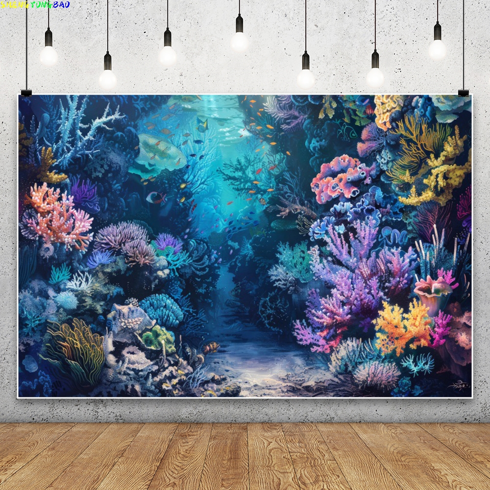 Blue Underwater World Backdrop - Aquarium Fish Of The World のレビューと価格