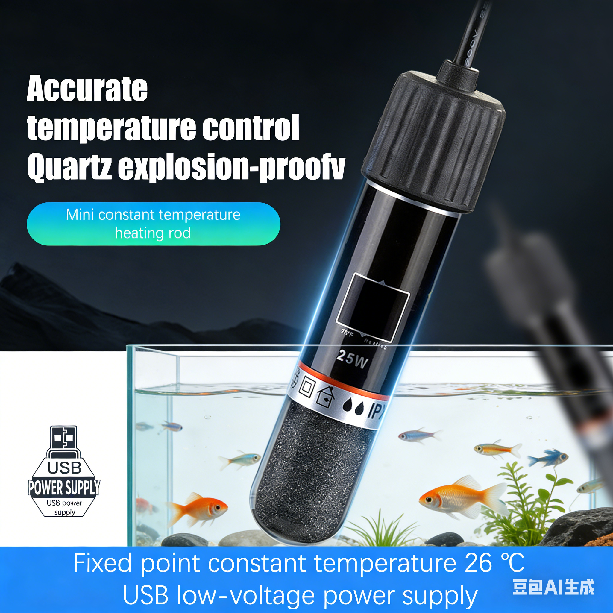 USB 26°CMini Aquarium Immersio - Aquarium Heater Submersible のレビューと価格