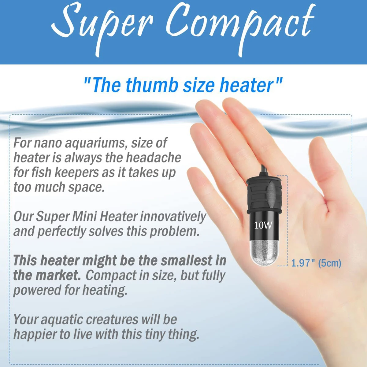 10W Adjustable Aquarium Heater - Aquarium Heater Submersible のレビューと価格
