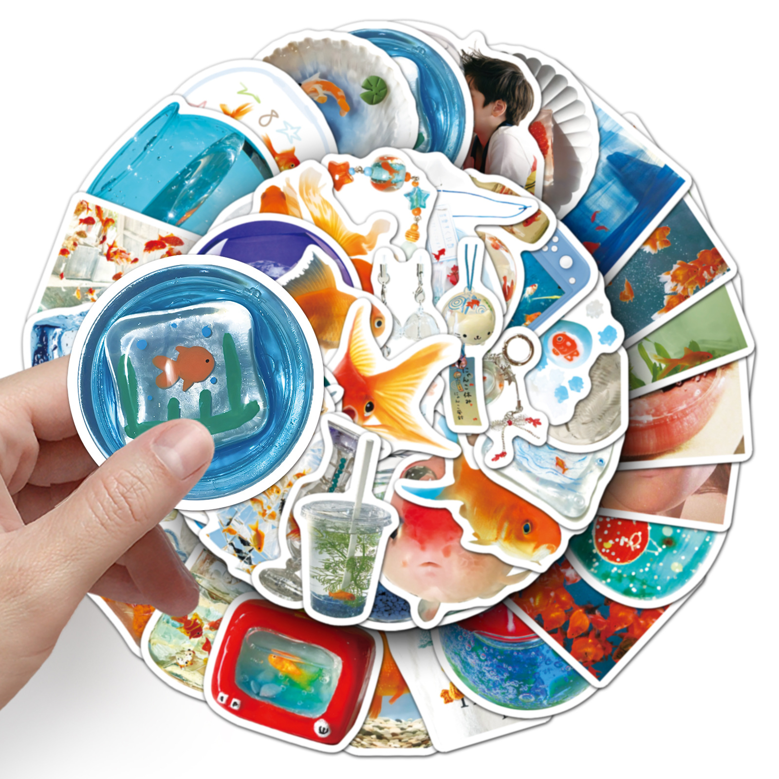 50PCS Ins Style Cartoon Goldfi - Aquarium Fish Cartoon のレビューと価格