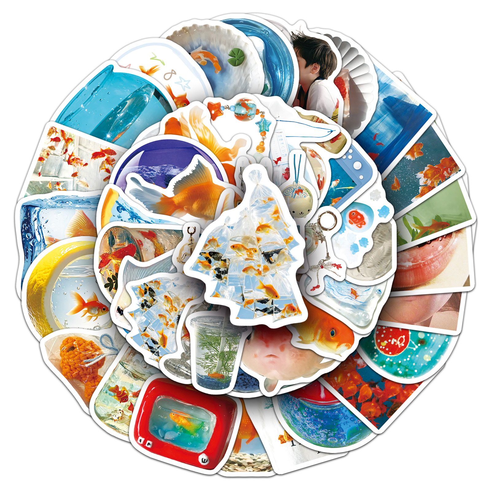 50PCS Ins Style Cartoon Goldfi - Aquarium Fish Cartoon のレビューと価格
