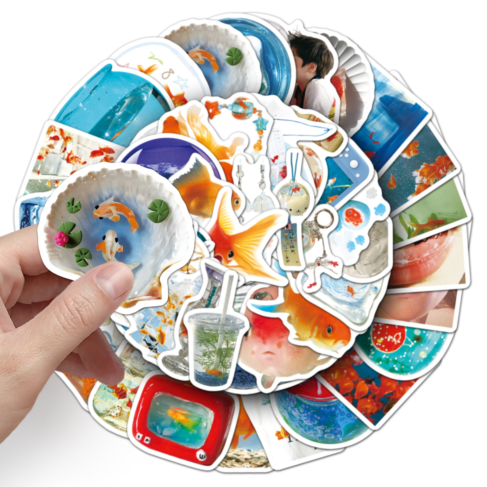 50PCS Ins Style Cartoon Goldfi - Aquarium Fish Cartoon のレビューと価格