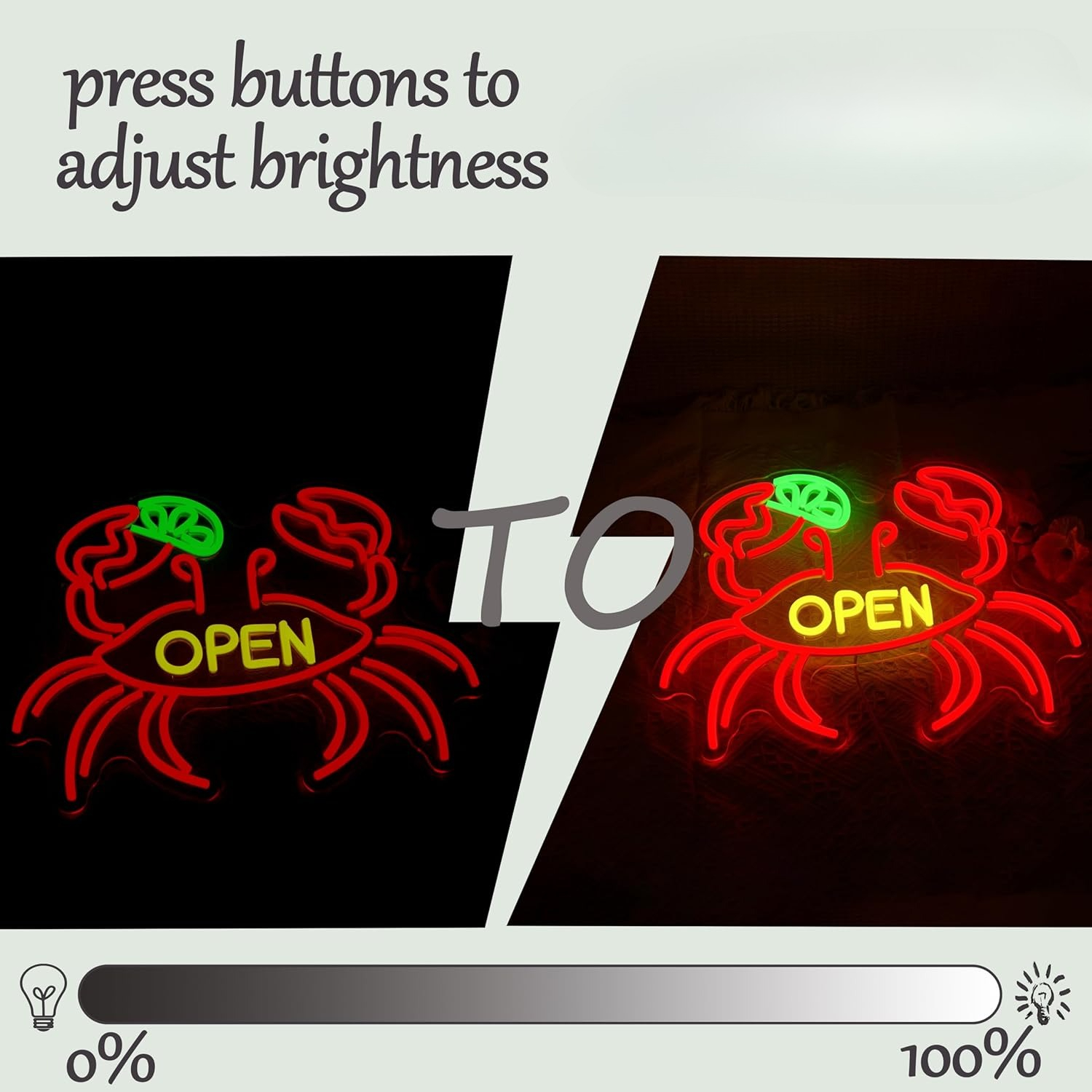 Crab Open Neon Sign USB Powere - Aquarium Fish Market のレビューと価格
