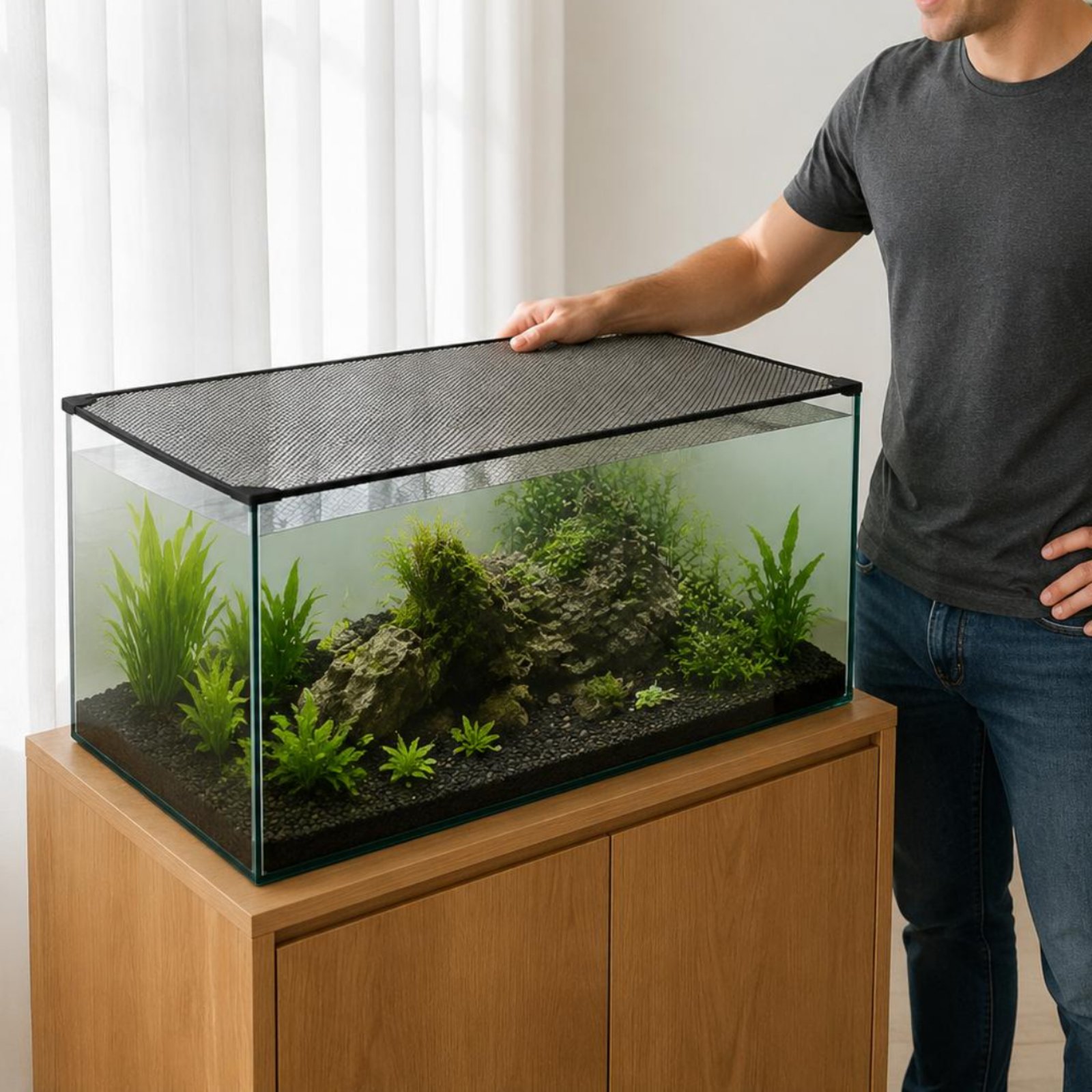 Fish Aquarium Net Cover Quick  - Aquarium Fish Jumping のレビューと価格