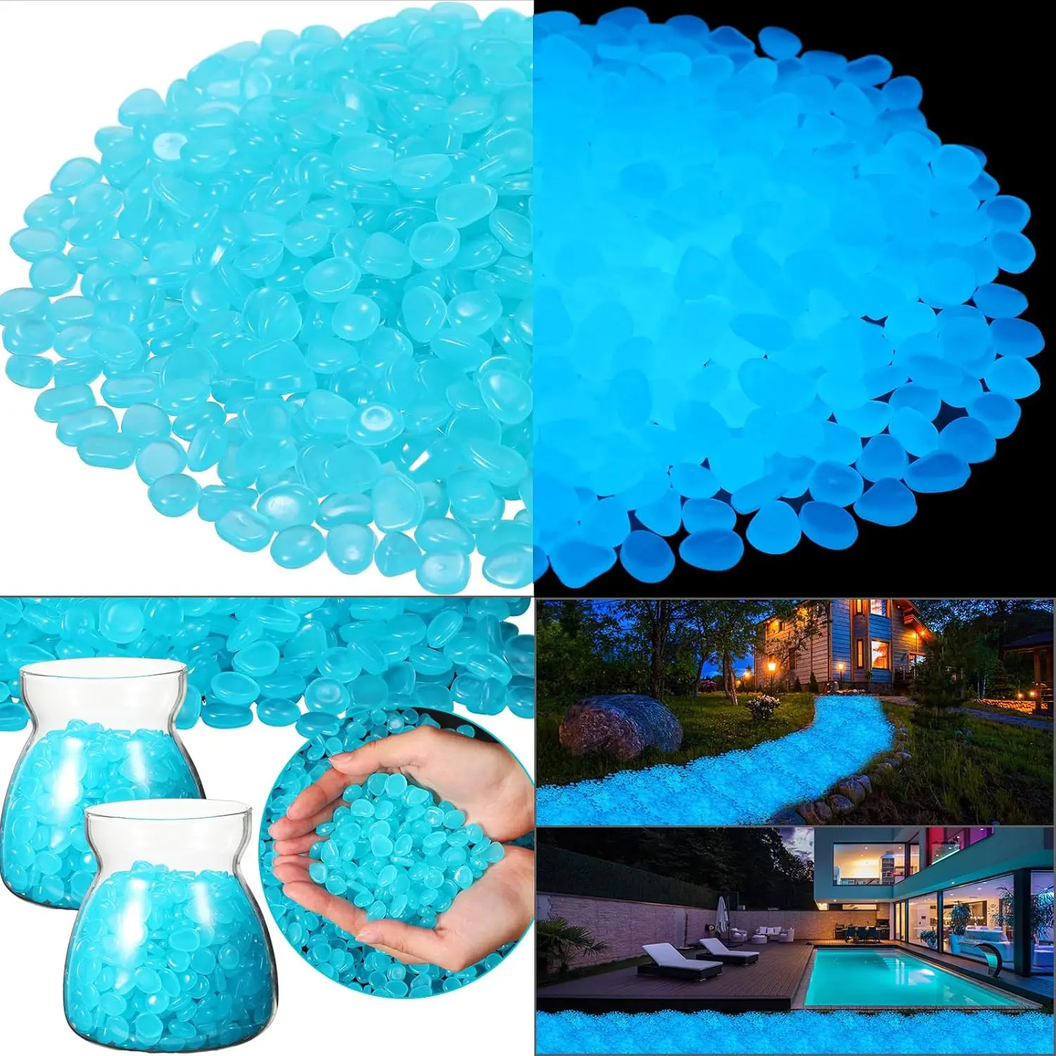 500Pcs Glow in The Dark Garden - Aquarium Fish House のレビューと価格